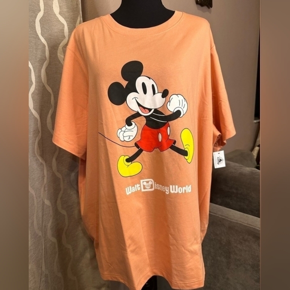 Disney Tops - Disney Parks Orange/Peach Mickey Mouse Walt Disney World Graphic Tee